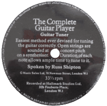 The Complete Guitar Player Russ Shipton Lyntone - LYN 7939 Came with The Complete Guitar Player Book 1 Guitar tuning teacher completeguitar