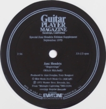 Jimi Hendrix - Guitar Player Magazine - Eva-Tone - 7375XS - 1975 A great little flexi featuring Hendrix playing "Beginnnings" 7375XS